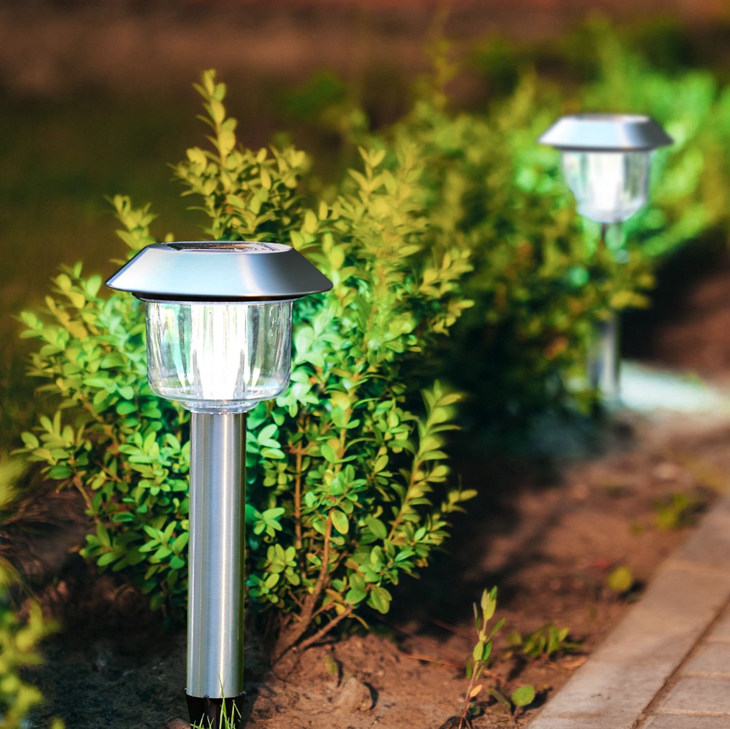 26,95 € Free Shipping | Luminous beacon Aigostar 0.8W 6500K Cold light. 37×13 cm. LED solar lamp Stainless steel and polycarbonate. Silver Color