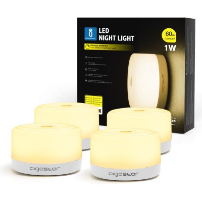 32,95 € Бесплатная доставка | Ночник Aigostar 1W 3000K Теплый свет. 8×8 cm. светодиодная ночная лампа Белый Цвет