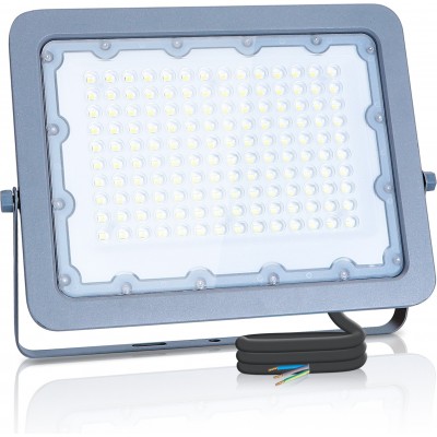 24,95 € Kostenloser Versand | Hochwasser und Scheinwerfer Aigostar 100W 6500K Kaltes Licht. 28×21 cm. Wasserdichter LED-Strahler Aluminium. Grau Farbe