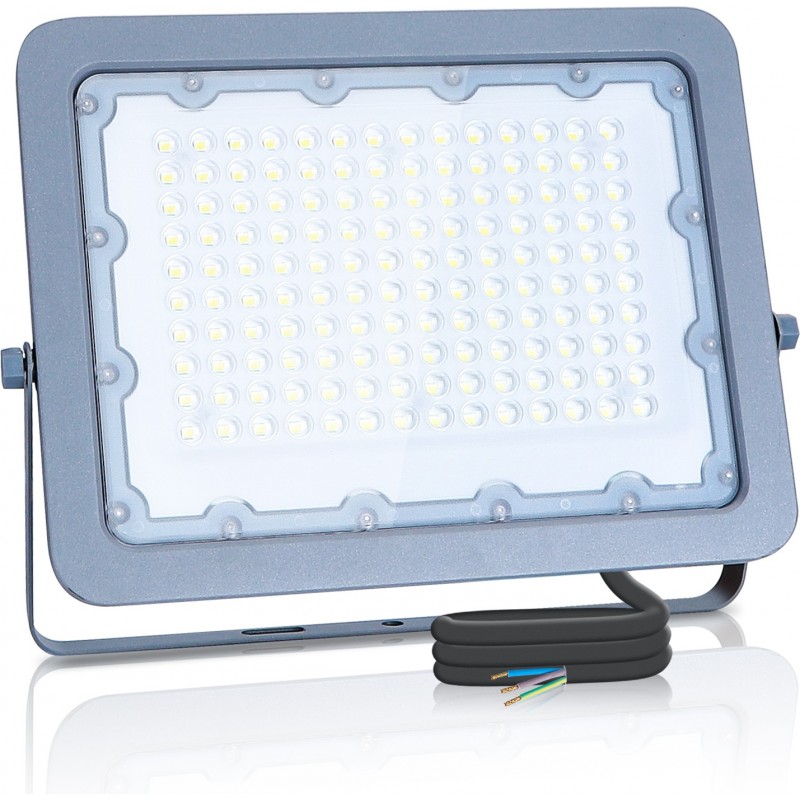 24,95 € Spedizione Gratuita | Proiettore da esterno Aigostar 100W 6500K Luce fredda. 28×21 cm. Faretto a led impermeabile Alluminio. Colore grigio