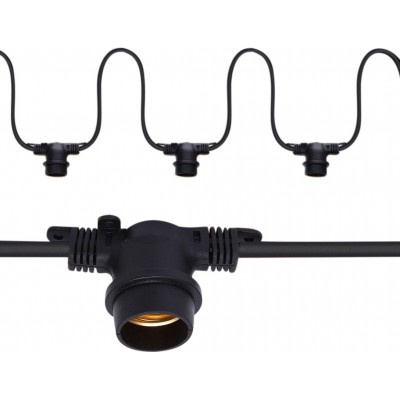 Lighting fixtures Aigostar 650 cm. Cable for string lights. 10 E27 sockets. 6.5 meters PMMA. Black Color