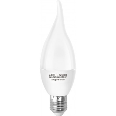 5,95 € Free Shipping | 5 units box LED light bulb Aigostar 4W E14 LED 3000K Warm light. Ø 3 cm. LED candle White Color