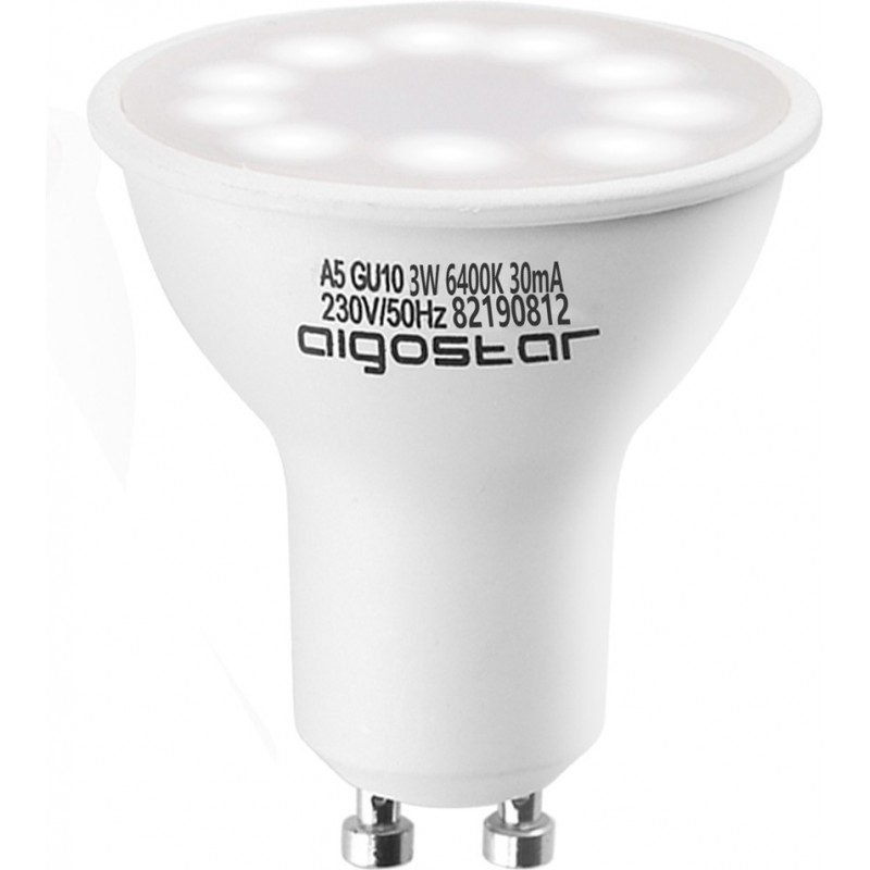 7,95 € Kostenloser Versand | 5 Einheiten Box LED-Glühbirne Aigostar 3W GU10 LED Ø 5 cm. Weiß Farbe