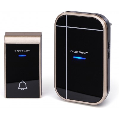 盒装5个 家电 Aigostar 0.6W 无线门铃 ABS 和 丙烯酸纤维. 金的 和 黑色的 颜色