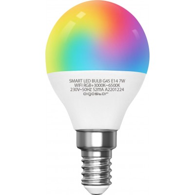 5 Einheiten Box Fernbedienung LED-Lampe Aigostar 7W E14 LED Ø 4 cm. Intelligente Wi-Fi-LEDs PMMA und Polycarbonat. Weiß Farbe