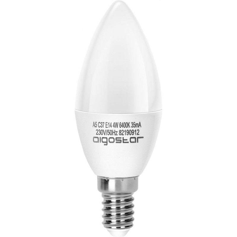 5,95 € Free Shipping | 5 units box LED light bulb Aigostar 4W E14 Ø 3 cm. LED candle. Edison filament. wide angle White Color
