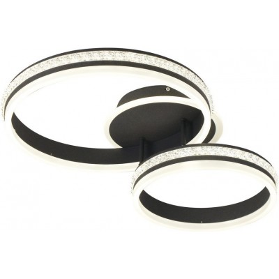 177,95 € Free Shipping | Ceiling lamp 91.5W Round Shape 60×40 cm. Remote control Black Color