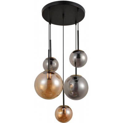Hanging lamp Spherical Shape Ø 20 cm. Crystal. Golden Color