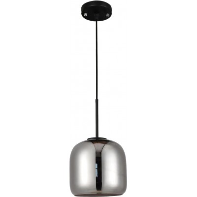 Hanging lamp 12W 4000K Neutral light. Round Shape Ø 26 cm. Crystal. Gray Color