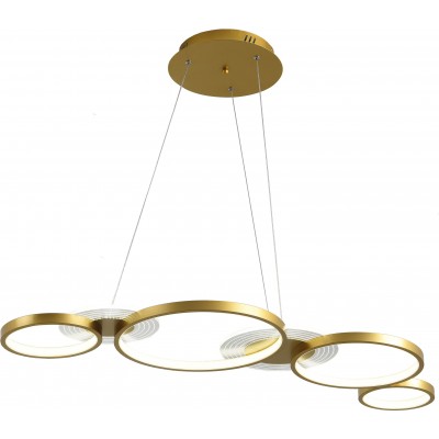 321,95 € Free Shipping | Hanging lamp 80W Round Shape 120×100 cm. Remote control Golden Color
