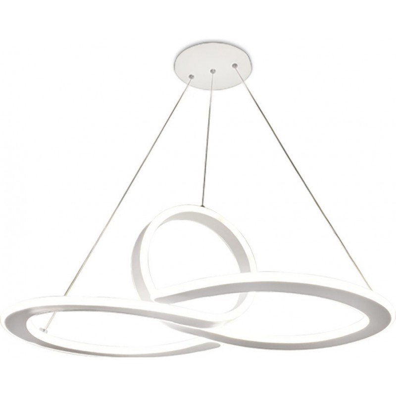 166,95 € Free Shipping | Hanging lamp 54W 68×35 cm. Remote control White Color