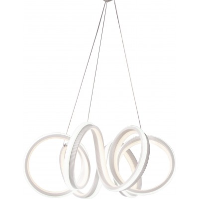 吊灯 140W 圆形的 形状 Ø 55 cm. 遥控 白色的 颜色
