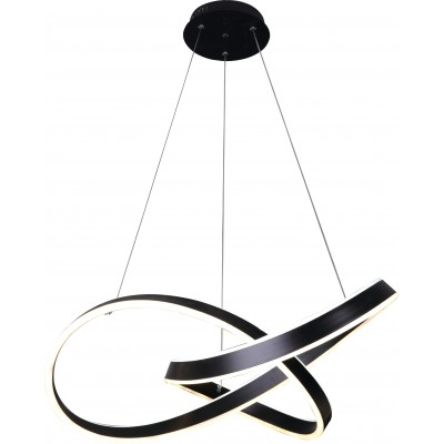 Lampada a sospensione 132W Forma Rotonda 55×55 cm. Telecomando Colore nero
