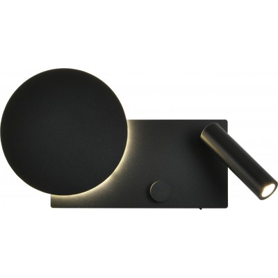 64,95 € Free Shipping | Indoor wall light 10W 4000K Neutral light. Round Shape 28×17 cm. Black Color