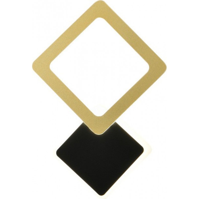 56,95 € Free Shipping | Indoor wall light 15W 4000K Neutral light. Square Shape 31×21 cm. Golden Color