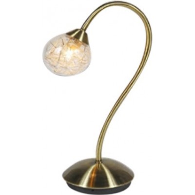 Lámpara de sobremesa 33×19 cm. Cristal y Metal. Color marrón