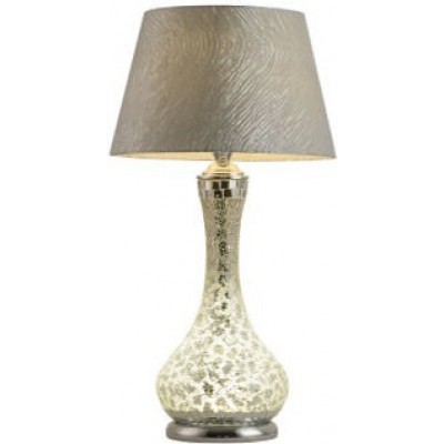 95,95 € Free Shipping | Table lamp 5W Ø 35 cm. Metal casting and Textile. White and silver Color