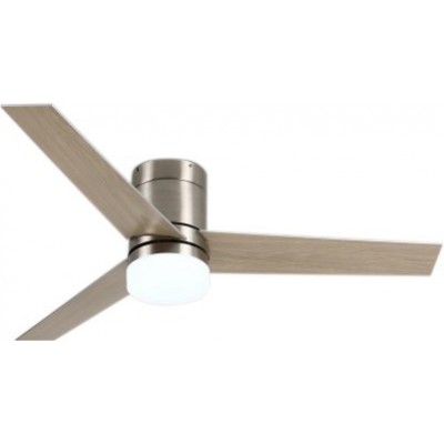 158,95 € Free Shipping | Ceiling fan with light 63W 3 blades. Remote control. Summer and winter function. DC motor Metal casting and Wood. Brown Color