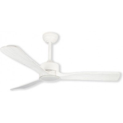 241,95 € Free Shipping | Ceiling fan with light 56W 3 blades. Remote control. Summer and winter function. DC motor Metal casting and Wood. White Color