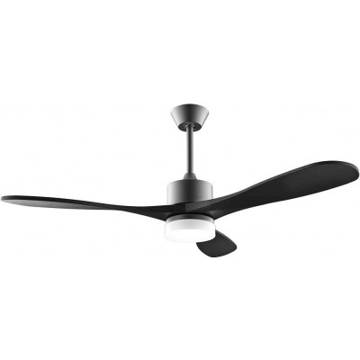 226,95 € Kostenloser Versand | Deckenventilator mit Licht 35W 67×67 cm. 3 Flügelblätter. 5 Geschwindigkeiten. Fernbedienung. Timer. Winterfunktion. LED-Beleuchtung Metall. Grau Farbe