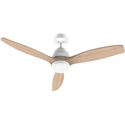 Ceiling fan with light 40W Ø 132 cm. 3 vanes-blades. 6 speeds. Remote control. timer. Winter function. LED lighting Living room, dining room and lobby. Metal casting and Wood. Brown Color