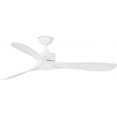 251,95 € Envío gratis | Ventilador de techo 132×132 cm. 3 aspas-palas Acero. Color blanco