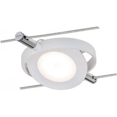 6 units box Indoor spotlight 24W 2700K Very warm light. Round Shape 1000 cm. 10 meters. LED with installation in Round Mac parallel cable system Living room, dining room and bedroom. Modern Style. PMMA and Metal casting. White Color