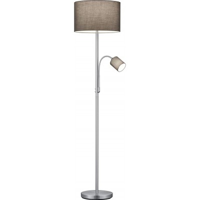 142,95 € Free Shipping | Floor lamp Trio 60W Cylindrical Shape 170×40 cm. Auxiliary reading light Living room, dining room and lobby. Modern Style. Metal casting. Nickel Color