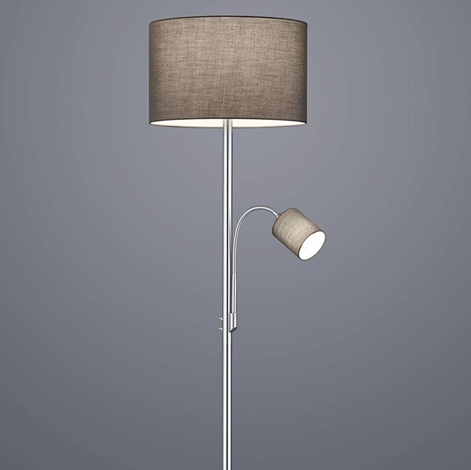 136,95 € Spedizione Gratuita | Lampada da pavimento Trio 60W 170×40 cm. Luce di lettura ausiliaria Metallo. Colore nichel