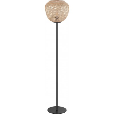 Lámpara de pie Eglo 40W Forma Esférica 150×32 cm. Salón, dormitorio y vestíbulo. Acero. Color beige