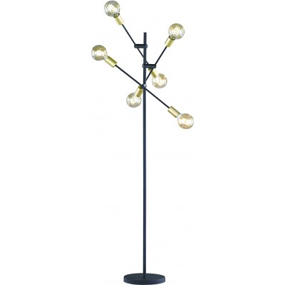Lampada da pavimento Trio 28W 165×55 cm. 6 faretti Soggiorno, camera da letto e atrio. Stile moderno. Metallo. Colore nero