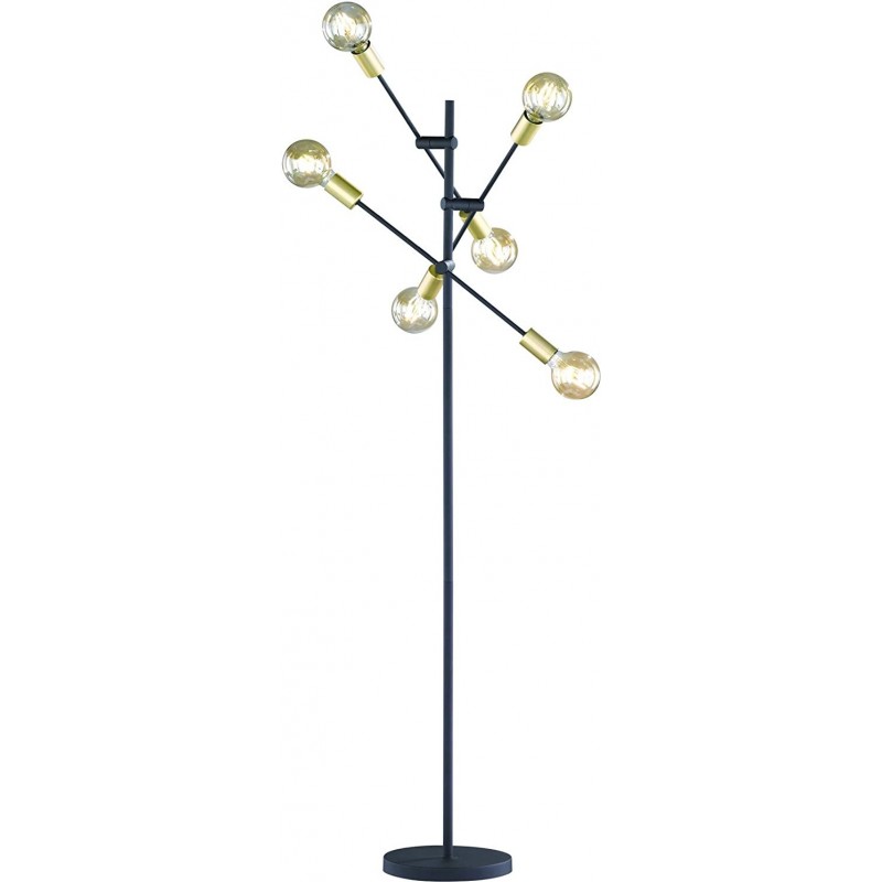 153,95 € Kostenloser Versand | Stehlampe Trio 28W 165×55 cm. 6 Strahler Metall. Schwarz Farbe