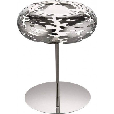 Lampada da tavolo Forma Ovale 34×29 cm. LED con paralume traforato Soggiorno, sala da pranzo e camera da letto. Acciaio inossidabile. Colore grigio