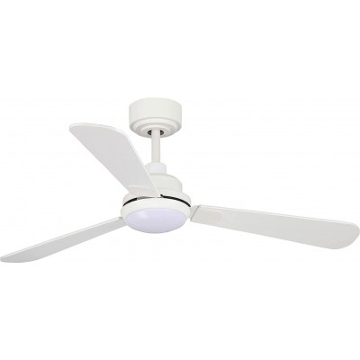 Ceiling fan with light 107×107 cm. 3 reversible blades-blades. LED lighting Living room, kitchen and dining room. Modern Style. White Color