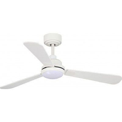 206,95 € Free Shipping | Ceiling fan with light 107×107 cm. 3 reversible blades-blades. LED lighting White Color