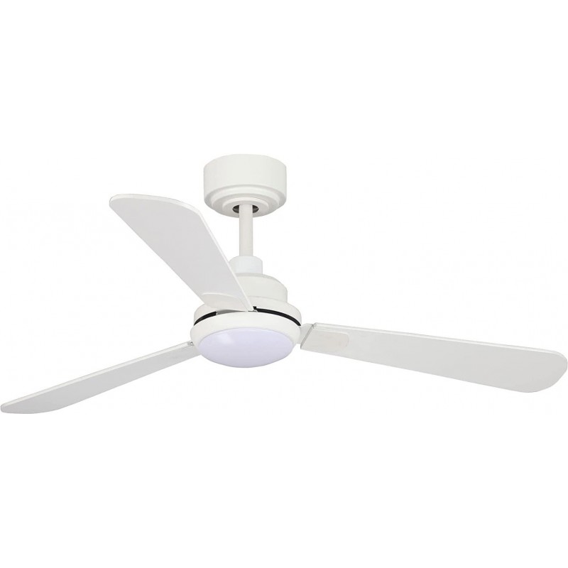 217,95 € Free Shipping | Ceiling fan with light 107×107 cm. 3 reversible blades-blades. LED lighting Living room, kitchen and dining room. Modern Style. White Color