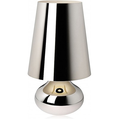 Lámpara de sobremesa 28W Forma Cónica Ø 23 cm. Salón, comedor y dormitorio. Estilo moderno. PMMA. Color plata