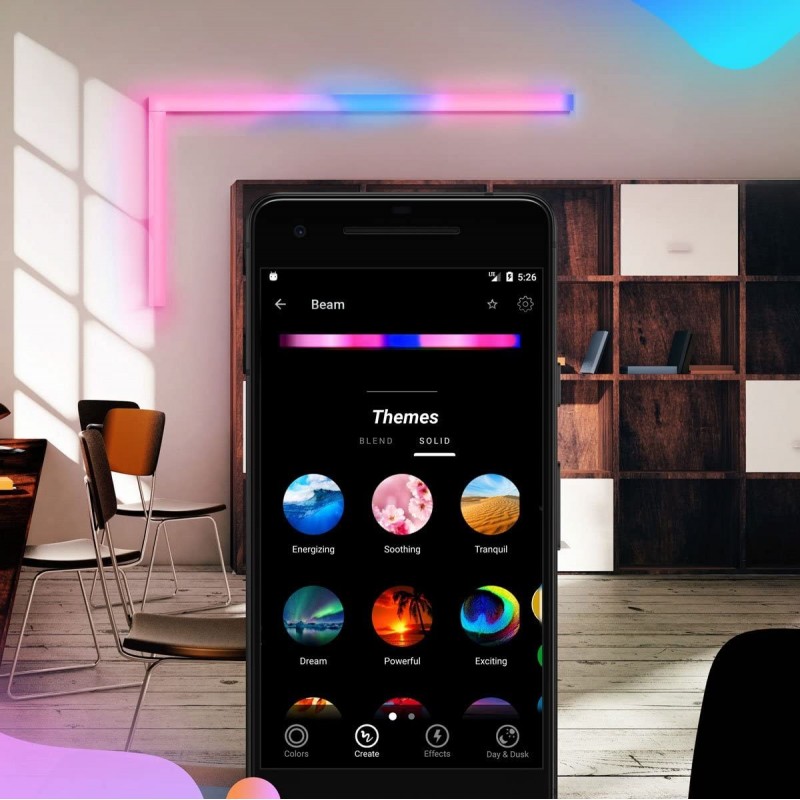 225,95 € Free Shipping | 7 units box LED strip and hose 34W LED Extended Shape 30×7 cm. Multicolor RGB LED set. Control with Smartphone APP Terrace, garden and public space. PMMA