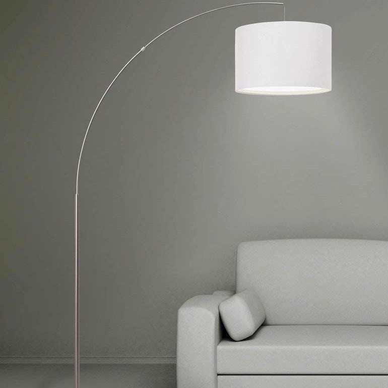 154,95 € Free Shipping | Floor lamp 60W 180×113 cm. Metal casting and textile. White Color