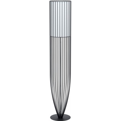 Luminária de piso Eglo 60W Forma Cilíndrica 131×25 cm. Design de grade Sala de estar, sala de jantar e quarto. Estilo industrial. Aço. Cor preto