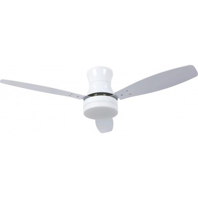 172,95 € Free Shipping | Ceiling fan with light 71×36 cm. 3 reversible blades-blades. LED lighting. Remote control White Color