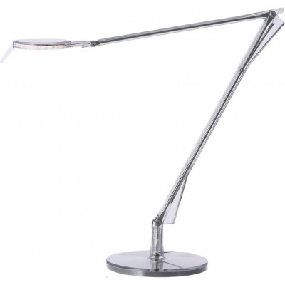 Lampada de escritorio 4W Forma Alongada Ø 21 cm. Articulável Sala de jantar, quarto e salão. Cristal. Cor prata