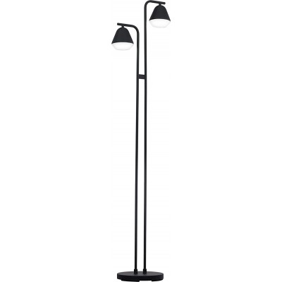 Lámpara de pie Eglo 3W 153×35 cm. Doble foco Salón, comedor y dormitorio. Estilo industrial. PMMA. Color negro