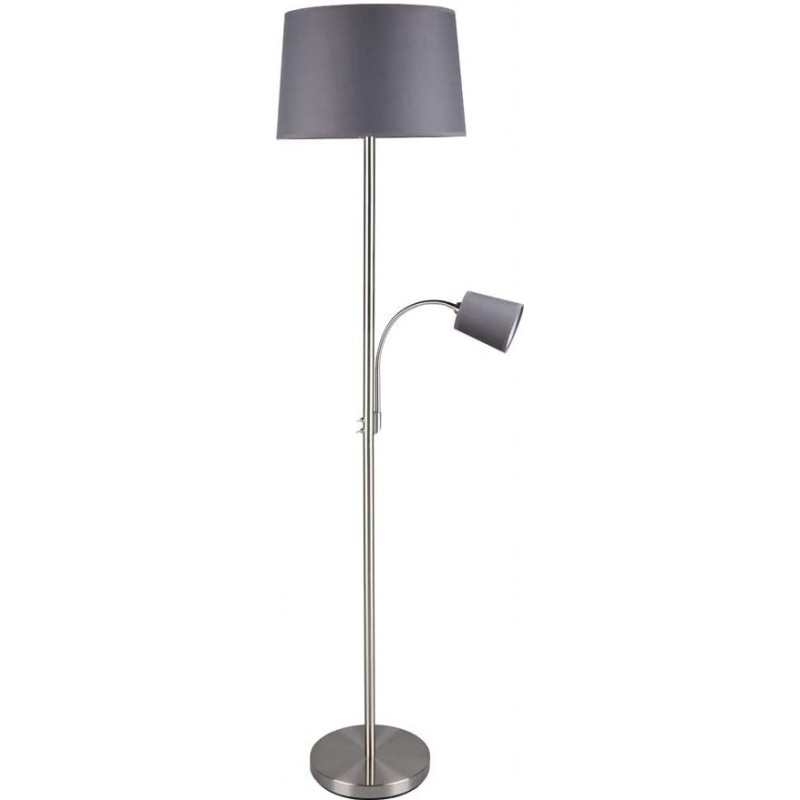 171,95 € Free Shipping | Floor lamp Cylindrical Shape Ø 40 cm. Auxiliary reading light Living room, dining room and lobby. Modern Style. Metal casting and Textile. Gray Color