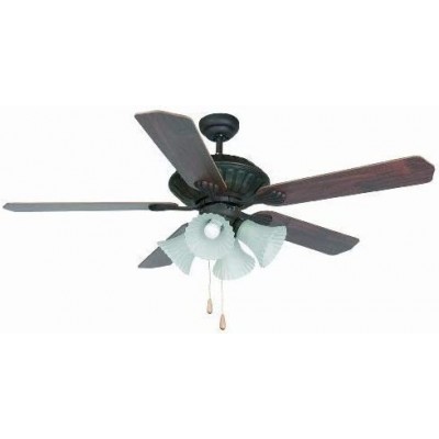 249,95 € Free Shipping | Ceiling fan with light 85W Ø 132 cm. 5 vanes-blades. 4 points of light Dining room, bedroom and lobby. Crystal, Metal casting and Wood. Brown Color