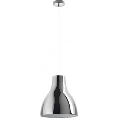 Hanging lamp 60W Conical Shape 32×30 cm. Living room, kitchen and dining room. Modern Style. Steel. Silver Color