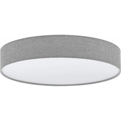 179,95 € Free Shipping | Indoor ceiling light Eglo Round Shape Ø 57 cm. Dimmable LED Remote control Living room, dining room and bedroom. Modern Style. Steel, PMMA and Textile. White Color