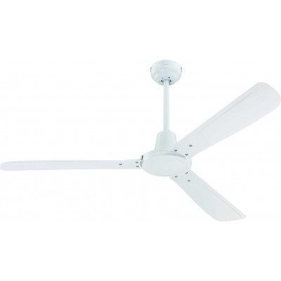 187,95 € Free Shipping | Ceiling fan with light 44W 132×132 cm. 3 vanes-blades Dining room, bedroom and lobby. Classic Style. Steel. White Color