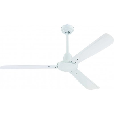 178,95 € Free Shipping | Ceiling fan with light 44W 132×132 cm. 3 vanes-blades Steel. White Color