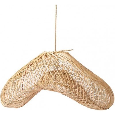Hanging lamp Ø 60 cm. Living room, dining room and bedroom. Metal casting and Rattan. Beige Color